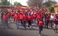 FILE: The National Union of Mineworkers members on strike. Picture: @NUM_Media