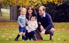 Prince William and the Duchess of Cambridge with their two children, Charlotte and George, pose for their first Christmas card as a family. Picture: @KensingtonRoyal.