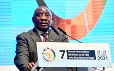President Cyril Ramaphosa addressed the Senegal Peace and Security Forum in Dakar on 6 December 2021. Picture: GCIS.