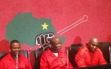FILE: EFF leader Julius Malema at the EFF press briefing about the Nkandla National Assembly chaos on 21 August 2014. Picture: Gaye Davis/EWN.