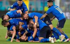Italy players celebrate a goal during their Uefa Euro 2020 match against Switzerland on 16 June 2021. Picture: @EURO2020/Twitter