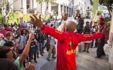 EFF supporters protest outside Parliament after the party's MPs were forcibly removed the National Assembly on 17 May 2016. Picture: Aletta Harrison/EWN.