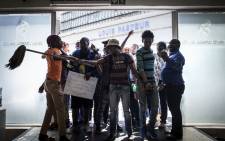 Tshwane University Of Technology's (TUT) students protest on campus in Pretoria on 26 September, 2016. Picture: AFP