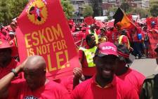 Numsa and Cosatu joined a march by the National Union of Mineworkers over Eskom's agreement with Independent Power Producers, on 17 November 2018. Picture: @Numsa_Media/Twitter