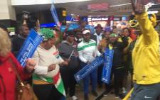 Team SA supporters at the OR Tambo International Airport on 20 September 2016. Picture: Kgothatso Mogale/EWN.