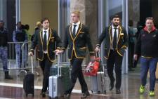 Springboks touch down at OR Tambo airport following a 3rd place consolation at the Rugby World Cup 1015 in England. Picture: Kgothatso Mogale/EWN