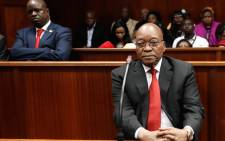 FILE: Former South African president Jacob Zuma in the dock at the Durban High Court on 6 April 2018 for a preliminary hearing related to charges of fraud, corruption and racketeering. Picture: AFP