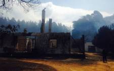 The Wood Owl cottage has been destroyed in the mountain fire. Picture: Shamiela Fisher/EWN.
