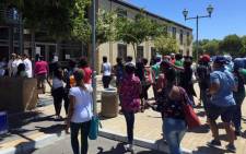 Cape Peninsula University of Technology (CPUT) students begin to march, stating they’re going to shut down classes on Friday 20 February 2015. Picture: Monique Mortlock /EWN 