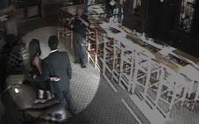 Shrien and Anni Dewani pose for photographs at the Cape Grace Hotel. The image is a screen grab taken from the hotel's CCTV surveilance system. Picture: Supplied
