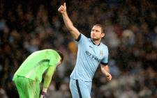 Manchester City midfielder, Frank Lampard thanks the fans after scoring a winner against Sunderland in the Premier League match on 1 January 2015. Picture: Manchester City official Facebook page.
