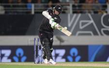 New Zealand's Tom Latham plays a shot during the first one-day international cricket match between New Zealand and India at Eden Park in Auckland on 25 November 2022. Picture: DAVID ROWLAND/AFP