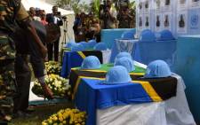 FILE: Monusco holds a memorial ceremony for the 15 Tanzanian peacekeepers who died following an attack at Semuliki in Beni territory, North Kivu on 7 December 2017. Picture: United Nations Photo.