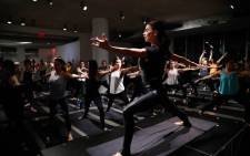 FILE: Hilaria Baldwin leads a yoga class at the Carbon38 and Hilaria Baldwin Host "Om For A Cause" for Girls, Inc at the Glass Houses on 3December 2018 in New York City. Picture: AFP