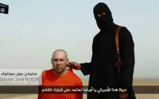 A video purporting to show the beheading of US reporter Steven Sotloff by Islamic State group. Picture: Twitter.