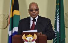 FILE: President Jacob Zuma addressing the nation after meettng with the management and leadership of universities as well as student leaders to discuss the stalemate with regards to university fee increases on 23 October 2015. Picture: GCIS.