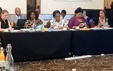 Officials at the Commission for Gender Equality's hearings into the state of women's shelters in South Africa on 2 December 2019. Picture: @CGE_ZA/Twitter