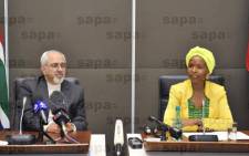 FILE: Iran Foreign Minister Mohammad Javad Zarif (L) with International Relations and Cooperation Minister Maite Nkoana-Mashabane (R). Picture: SAPA.
