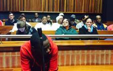 Convicted killer Nathaniel Mpoku sits in the Palm Ridge Magistrate Court during his sentencing on 5 June 2015. Picture: Aurelie Kalenga/EWN. 