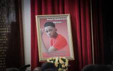 A picture of Enock Mpianzi is displayed during his memorial service at Parktown Boys' High on Tuesday, 28 January 2020. Picture: Abigail Javier/EWN.