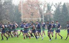 Wallabies players are seen during a training session in Italy. Picture: @Wallabies/Facebook.com