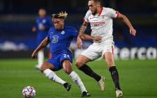 Chelsea's English defender Reece James (L) during the UEFA Champions League first round Group E football match between Chelsea and Sevilla at Stamford Bridge in London on 20 October 2020. Picture: @ChelseaFC/Twitter 
