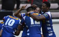FILE: Stormers players celebrate a try. Picture: @THESTORMERS/Twitter