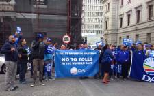 FILE: DA supporters protest against Sanral's tolling project in the Cape Winelands. Picture: Rahima Essop/EWN.