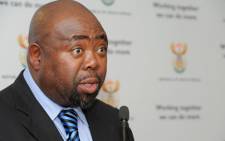 Minister of Public Works Thulasi Nxesi addressing a media briefing on the Nkandla Presidential Residence held at GCIS, Midtown Building, Pretoria. Picture: GCIS.