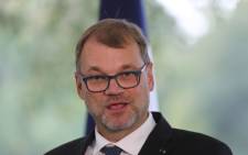 Finnish Prime Minister Juha Sipilä gives a joint press conference with the French President (not in picture) in Helsinki, Finland, on 30 August 2018. Picture: AFP.