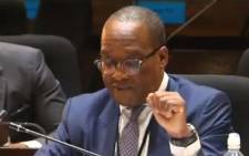 A screengrab of executive head of listed investments Fidelis Madavo giving evidence at the PIC Inquiry on 22 January 2019.