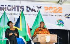  President Cyril Ramaphosa delivered the keynote address at the 2022 Human Rights Day commemorations in Koster in the North West. Picture: GCIS.
