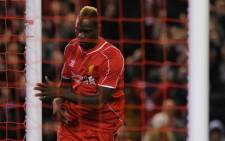 Mario Balotelli celebrates his goal against Swansea City in the League Cup on 28 October 2014. Picture: Official Liverpool Facebook page.