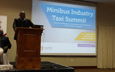 Premier David Makhura closing what has been described as a successful Minibus Taxi Summit in Pretoria on 29 July. Picture: Twitter - @ronbswartz