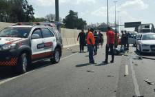 Two motorcyclists were injured in the pile-up.  Picture: EMER_G_MED.