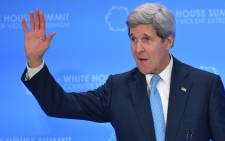 FILE: US Secretary of State John Kerry thanks delegates for their participation at the end of the White House Summit to Counter Violent Extremism at the State Department on 19 February, 2015 in Washington, DC. Picture: AFP 