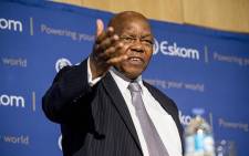 Eskom Chairman Ben Ngubane gestures to the media after CEO Brian Molefe teared up following discussions over former Public Protector Thuli Madonsela's 'State of Capture' report findings on 3 November 2016. Picture: Reinart Toerien/EWN.