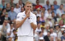 England's Stuart Broad gestures during the first day of the second international Test cricket match between England and South Africa at Headingley Carnegie in Leeds on 2 August, 2012.Picture: AFP.