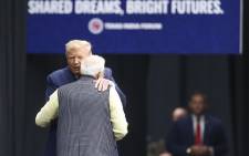 US President Donald Trump hugs Indian Prime Minister Narendra Modi at the Community Summit on 22 September 2019 at NRG Stadium in Houston, Texas. Picture: AFP