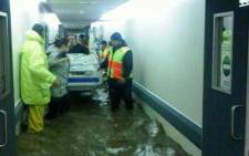 Flash floods forced officials to evacuate the Vergelegen Mediclinic in Somerset West on 15 November 2013. Picture: @modernwebinfo/Twitter.