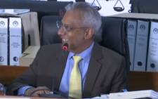 A screengrab of former Transnet CFO Anoj Singh giving evidence at the state capture inquiry on 28 May 2021. Picture: SABC/YouTube
