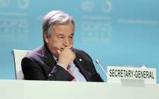FILE: Secretary-General of the United Nations Antonio Guterres takes part in the Global Climate Action High-Level event at the UN Climate Change Conference COP25 at the 'IFEMA - Feria de Madrid' exhibition centre, in Madrid, on 11 December 2019. Picture: AFP