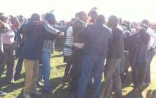 Chaos erupted at a local stadium in Kwanonqaba in Mossel Bay amid a meeting to address service delivery concerns in the area. Picture: Siyabonga Sesant/EWN.