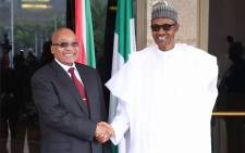 President Jacob Zuma with his Nigerian counterpart President Muhammadu Buhari. Picture: Samson Omale/EWN.