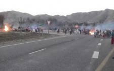 FILE: Disgruntled Botrivier residents block a section of the N2 highway during a demonstration on Wednesday. Picture: SAPS