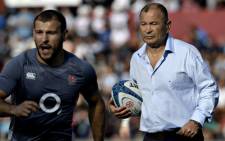 FILE: England's head coach Eddie Jones (R) gestures next to scrum-half Danny Care during the warm-up before their Rugby Union test match against Argentina at Brigadier General Estanislao Lopez stadium in Santa Fe, Argentina on 17 June 2017. Picture: AFP