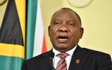 President Cyril Ramaphos addresses the nation on 25 July 2021. Picture: GCIS