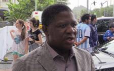 Sports Minister Fikile Mbalula speaks to EWN's Marc Lewis in Rio de Janeiro on 13 July 2014. Picture: Christa Eybers/EWN.