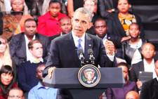 US President Barack Obama speaks during his Town Hall with Young African Leaders at the University of Johannesburg's Soweto campus on June 29, 2013. Picture: Christa van der Walt/EWN.
