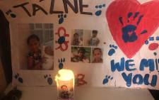FILE: A poster of missing Tazne van Wyk at her home in Elsies River, Cape Town. Picture: Lizell Persens/EWN